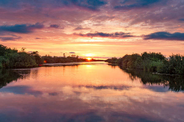 Nationalpark De Alde Feanen bei Sonnenuntergang 